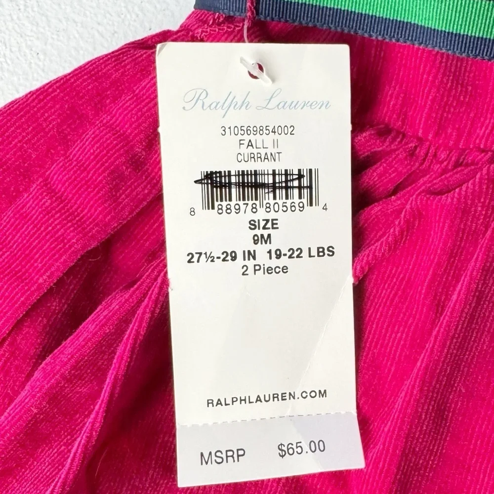 Ralph Lauren Children's Cotton Corduroy with Stripe Belt Size 9M 19 - 22 LBS